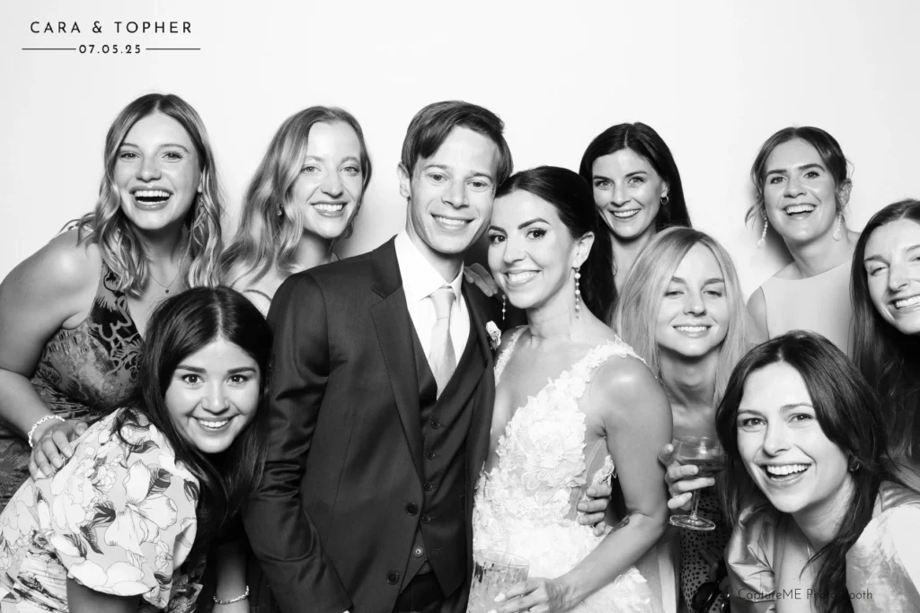 Bride and Groom posing in photo booth for a wedding in Buena Vista, CO.
