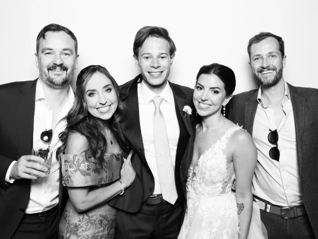 Black and white Glam Booth photo booth rental for weddings in Northern Colorado