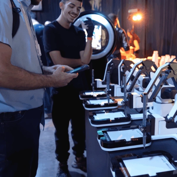 AI Draw ME Bot creating custom robotic AI sketches live for Colorado events