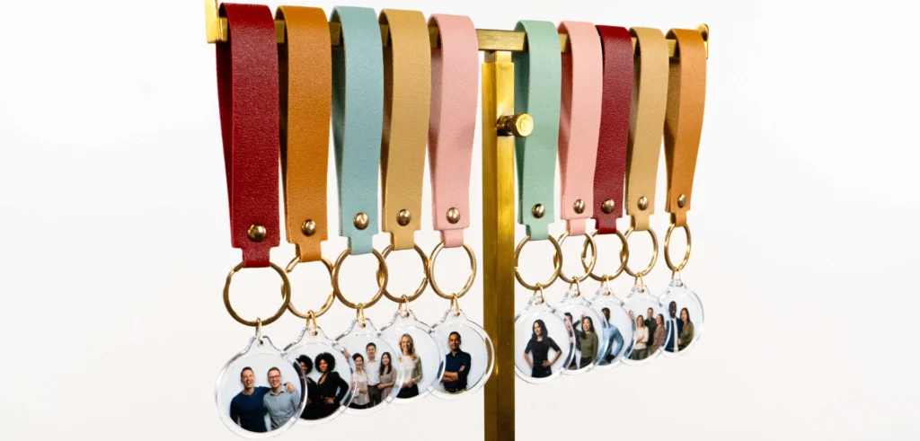 Custom photo keychains created on-site at a Northern Colorado event
