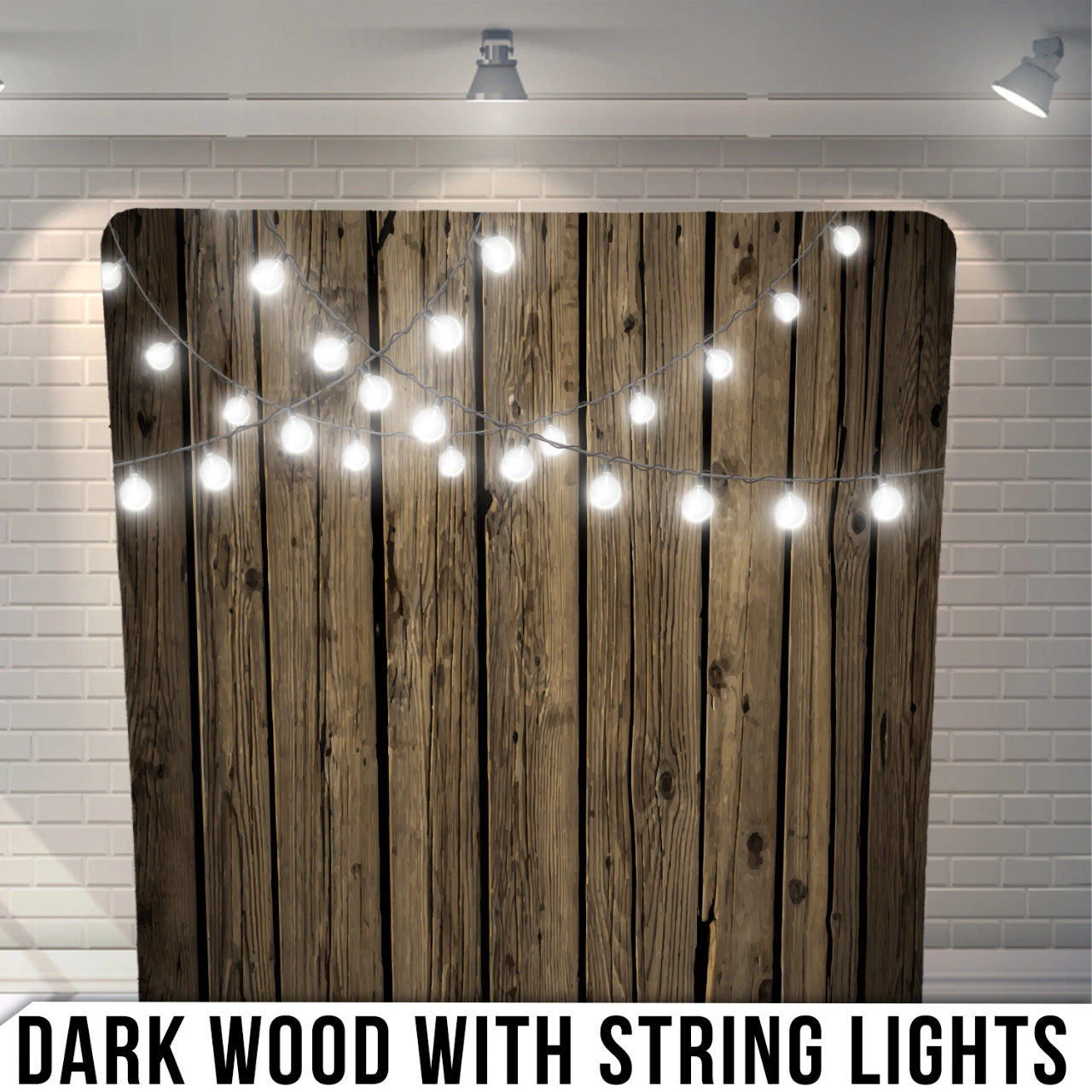 DARK WOOD WITH STRING LIGHTS