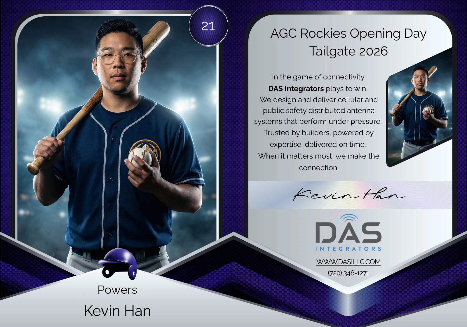 Custom trading card printed live at a CaptureME Trading Card Photo Booth activation for a Colorado corporate event.