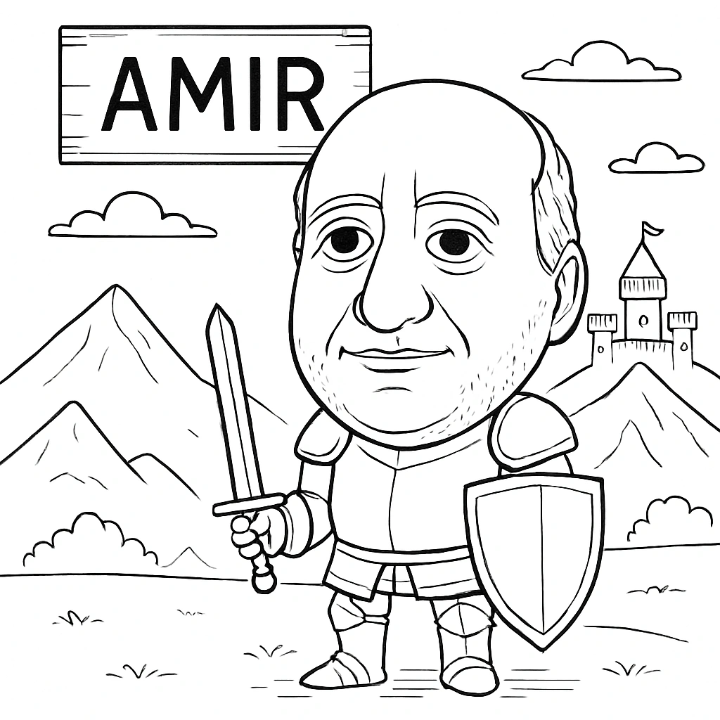 AI-prompted caricature created by AI Draw ME Bot from a guest photo